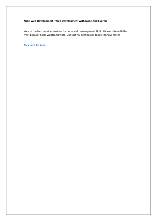 Node Web Development - Web Development With Node And Express