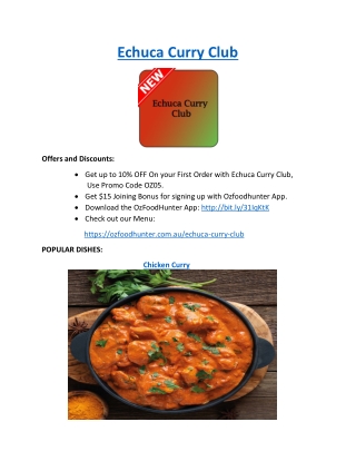 5% Off - Echuca Curry Club Indian restaurant Menu in Echuca VIC