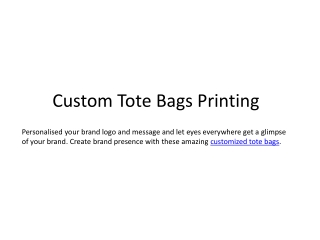 Custom Tote Bags Printing