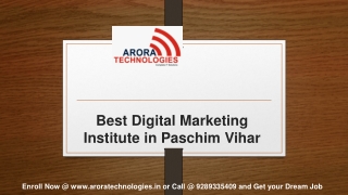 Best Digital Marketing Institute in Paschim vihar