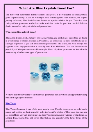 What Are Blue Crystals Good For?