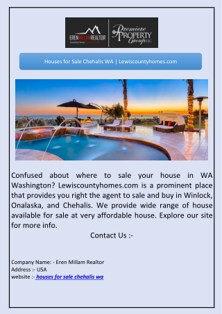 Houses for Sale Chehalis WA | Lewiscountyhomes.com