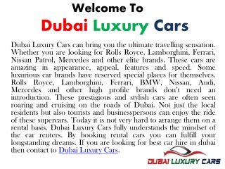 Dubai Luxury Cars