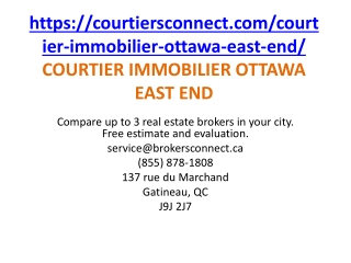 COURTIER IMMOBILIER OTTAWA EAST END