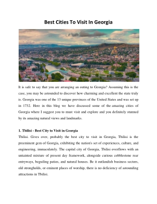 Best Cities To Visit In Georgia
