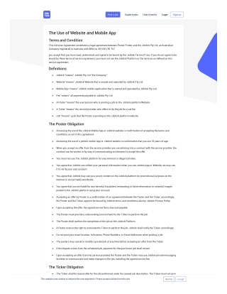 Jobtick | Read Terms and Conditions
