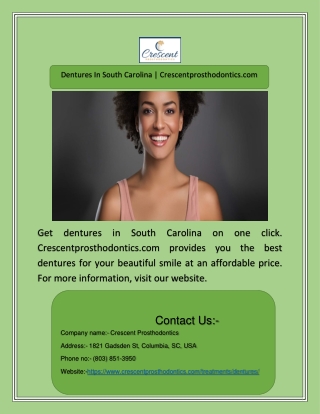 Dentures In South Carolina | Crescentprosthodontics.com