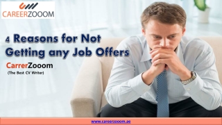 Finally Know The 4 Reasons for Not Getting any Job Offers