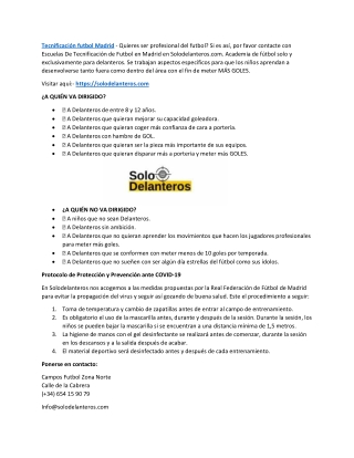 Entramientos para delanteros