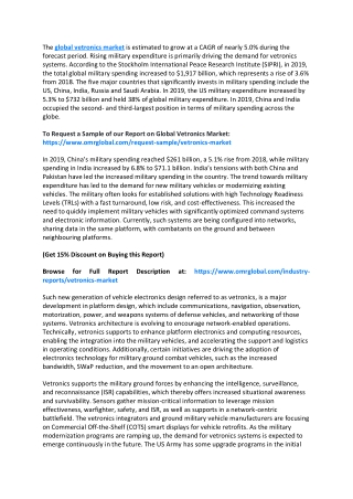 Global Vetronics Market  Growth, Size, Share and Industry Report to 2020-2026