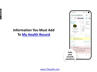 Information You Must Add To My Health Record