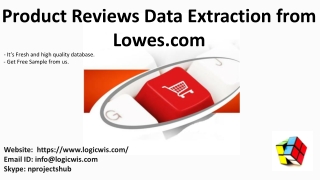 Product Reviews Data Extraction from Lowes.com