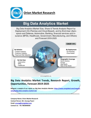 Big Data Analytics Market: Analysis Report, Share, Trends and Overview 2019-2025