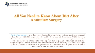 All You Need to Know About Diet After Antireflux Surgery