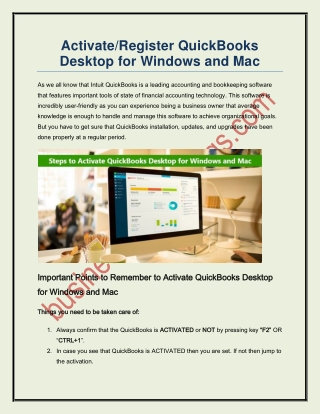 Activate/Register QuickBooks Desktop for Windows and Mac