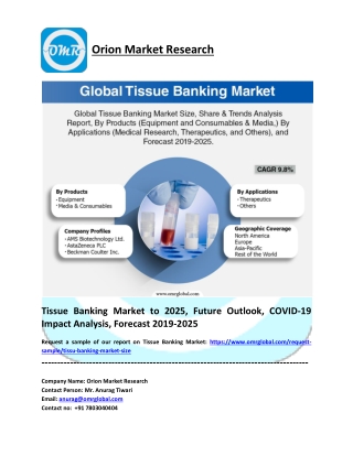 Tissue Banking Market Trends, Research Report, Growth, Opportunities, Forecast 2019-2025