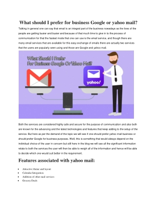 What should I prefer for business Google or yahoo mail?