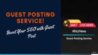 Africa News Guest Posting Service