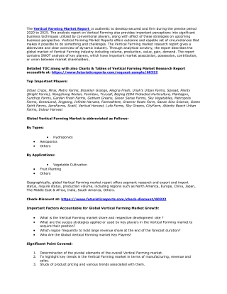 Global Vertical Farming Market Report 2020