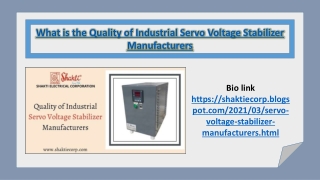 quality of servo voltage stabilizer manufacturers