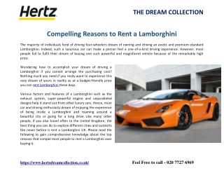 Compelling Reasons to Rent A Lamborghini