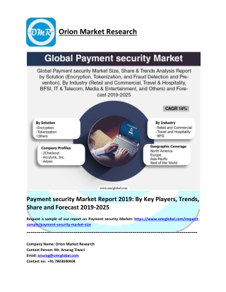 Payment security Market Share 2019: Global Trends, Key Players, Industry Analysis, Report to 2025