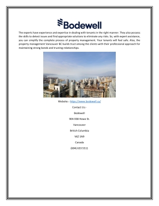 Property Management Companies in Vancouver | Bodewell