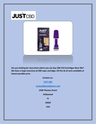 CBD Cartridge Near Me | Justcbdstore.com