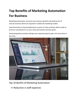 Top Benefits of Marketing Automation For Business
