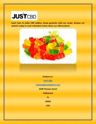 CBD Gummies Recipe | Justcbdstore.com