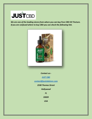 CBD Hemp Oil Tincture | Justcbdstore.com