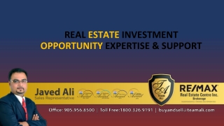Real estate Investment opportunity expertise & support