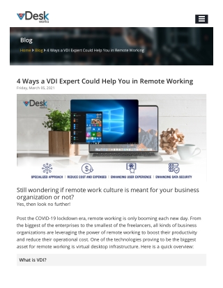 4 Ways a VDI Expert Could Help You in Remote Working