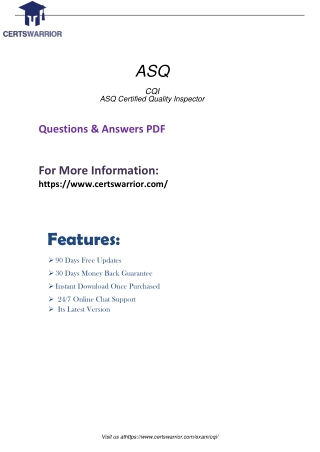 CQI PDF Demo Exam Download 2020