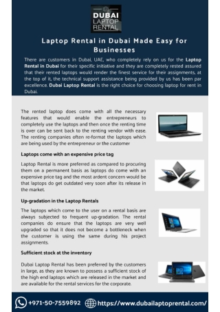 Laptop Rental in Dubai Made Easy for Businesses