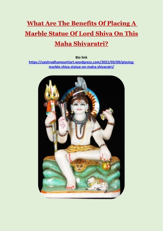 benefits of placing marble shiva statue on maha shivaratri