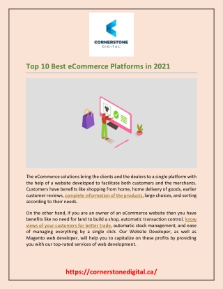 Top 10 Best eCommerce Platforms in 2021