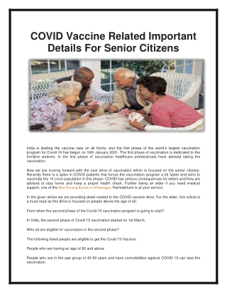 COVID Vaccination Important Facts for Seniors