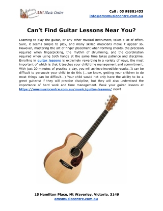 Can’t Find Guitar Lessons Near You?