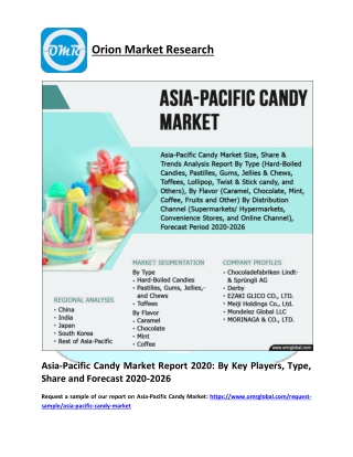 Asia-Pacific Candy Market Share 2020: Trends, Key Players, Industry Analysis, Report to 2026