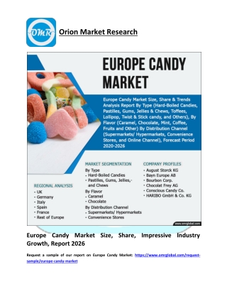 Europe Candy Market Report 2020: By Key Players, Type, Share and Forecast 2020-2026