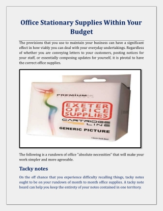 Office Stationary Supplies Within Your Budget