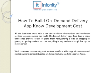 How To Build On-Demand Delivery App Know Development Cost