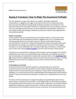 Buying A Transducer: How To Make The Investment Profitable