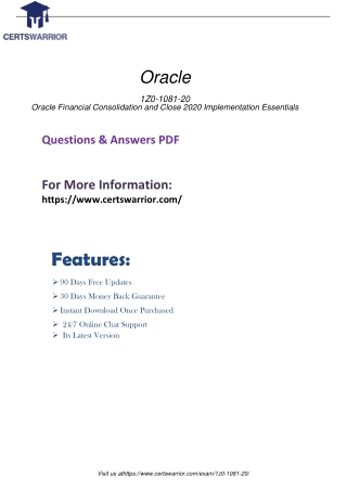 1Z0-1081-20 Dumps Which Everyone In The Industry Should Be Using