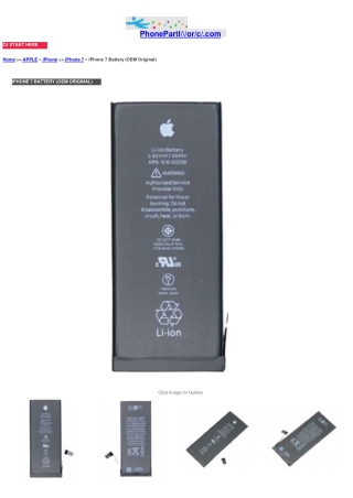 IPHONE 7 BATTERY (OEM ORIGINAL)