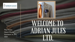 Custom Suit Manufacturer  | Adrian Jules Ltd | Expertly hand tailored