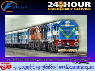 Falcon Emergency Train Ambulance from Patna to Delhi at Finest and Affordable Rate