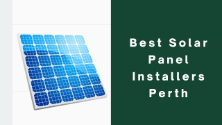 Best Solar Panel Installers Perth