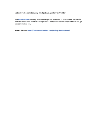 Nodejs Development Company - Nodejs Developer Service Provider